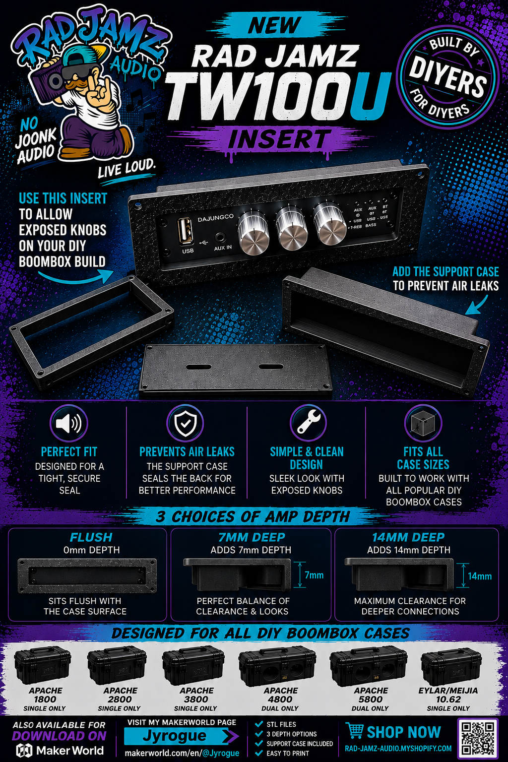 TW100U Exposed knob insert